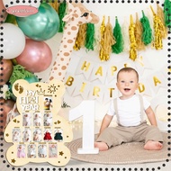 LIKE Photo Display Board, Bear Shape Cute Photo Frame, Baby Keepsake Wood Board 12 Months Milestone 