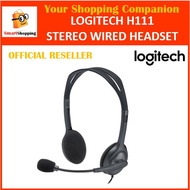 (Original) Logitech H111 Stereo Headset black 1 Year Singapore Warranty 981-000588