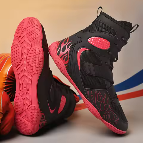 Professional Boxing and Wrestling Shoes for Men Lightweight Fighting Boxing Shoes High Quality Mesh 