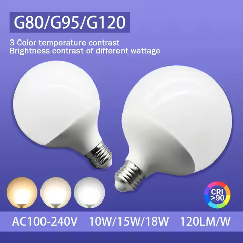 2-6PCS LED bulbs E27 AC 220V 110V SMD2835 G80 G95 10W 15W 18W high light LED lamp Energy Saving Cold