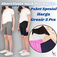 Girls' Short Pants 5-11 Years Special Package Contains 5 Pcs