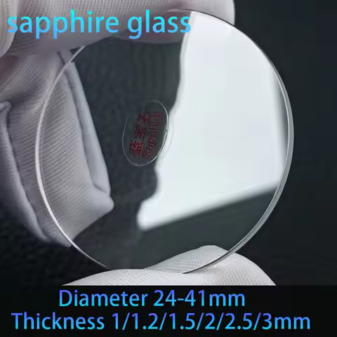 Sapphire glass with a flat thickness of 1.0/1.2/1.5/2.0/2.5/3.0 millimeters and a diameter of 26-40.