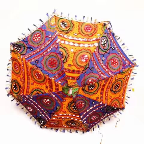 Handmade Mirror Embroidery Tassel Decoration Indian Printed Cotton Fabric Decoration Photography Pro