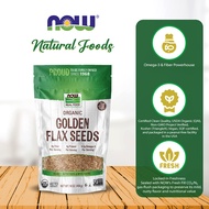 NOW Foods, Organic Golden Flax Seeds, Essential Fatty Acids, Fiber, Certified Non-GMO, 16oz (454 g)