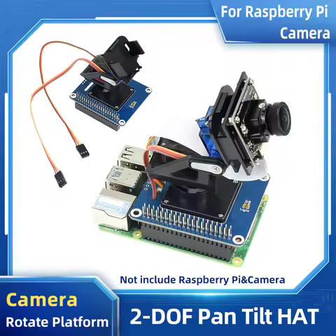 Raspberry Pi 2-DOF Pan-Tilt HAT Light Intensity Sensing I2C Interface PCA9685 PWM Chip TSL2581 Light