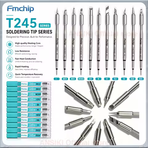 FMchip T245 Soldering Tip C245 Series for T80P T90B HS02A Soldering Iron Replace Tip C5/KU/K/BC2/BC3
