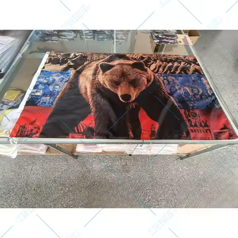 Russian Bear Flag 90x150cm 100D polyester custom Banner