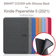 Kindle Paperwhite 5 / signature / 11 Generation / 2021 / 6.8" Cloth TPU Smart Wake Case 布紋矽膠底保護套！by 