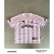 Levents x Hello Kitty | Striped Oversized Jersey Tee/ Pink