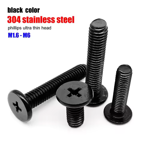 CM M1.6 M2 M2.5 M3 M4 M5 M6 Black 304 Stainless Steel Laptop Computer Cross Phillips Ultra Thin Low 