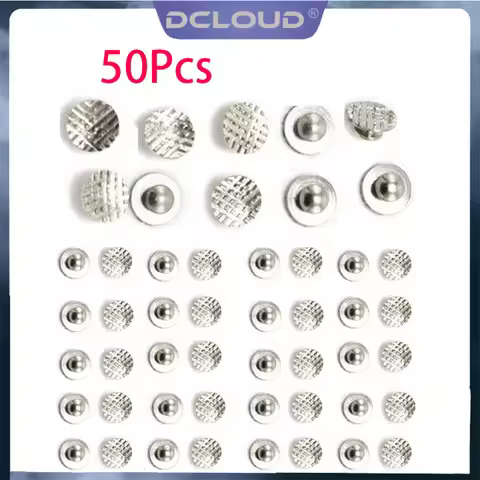 DCLOUD 10/50Pcs Dental Orthodontic Lingual Buttons for Bondable Metal Round Mesh Base Button Monoblo