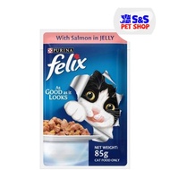 Purina Felix Salmon Gravy in Jelly For Adult Cat 85g