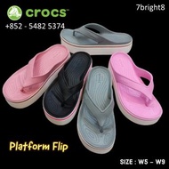 #prettysales Crocs 卡駱馳 -Platform Flip Wedges 女拖鞋 sepatu wanita