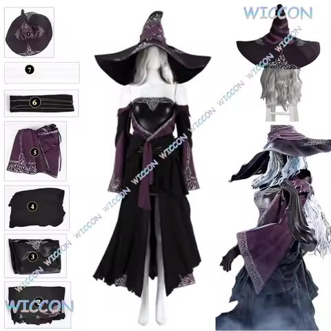 Ynot/Game ELDEN Cos RING NIGHT REIGN Cosplay Recluse Cosplay Costume Dress Full Set With Hat Women H