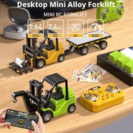1:64 Alloy Remote Control Forklift Toy With App & 2.4ghz Controller, Multi-function Hook & C9s4