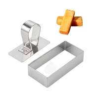 1 set of rectangular cake molds + food grade stainless steel press, size 8x3x2