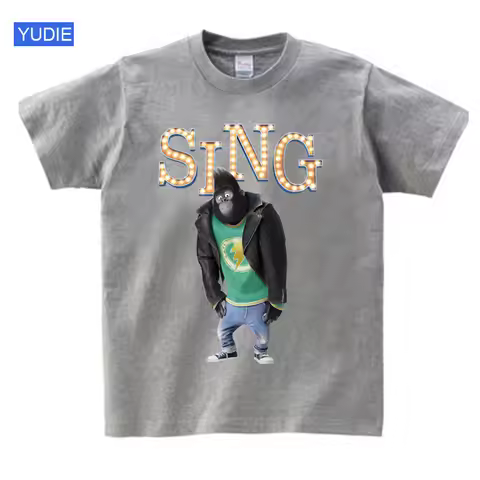 Sing Movies T Shirts Sing Kids Party Shirt Johnny Gorilla Shirt Kids Summer T Shirt Boys Girls Child