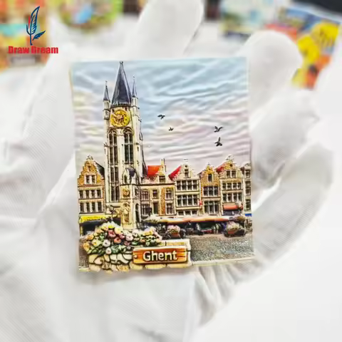 1Pc Ghent, Belgium Fridge Magnet World Travel Souvenir Collection Suitable for Home and Office Decor