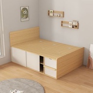 榻榻米  高箱床 儲物床 半高床  書桌書櫃 儲物床 床架 可定制 送貨上門 實木床 床櫃一體 單人床 雙人床 組合床架 床褥 儲物床 趟門衣櫃床 bed