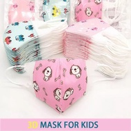 Masker Kain duckbill Anak cewek 4 - 12 Tahun Motif Gambar 3 Ply isi 50