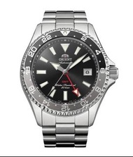 東方錶 ORIENT AUTOMATIC Mechanical Diver Design GMT Series 機械錶 藍寶石抗磨損鏡面 鋼帶 20 ATM 防水 黑色 RA-BC0001B