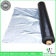 High Quality Plastic Mulch Film (4 feet width x 400 meters long x 30 microns thickness) 1 roll (Blac