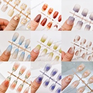 24pcs Nail Patch Finished Fake Nail Quick Paste Nail Patch Reusable