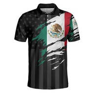 Hot Sale 3d Printed Mexico America Glof Polo Shirt For Men Summer Short Sleeves Lapel T Shirts Tops 