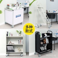 Library Silent Small Cart Book Cart v Book Ladder Cart Two-Tier Climbing Ladder Steel Three-Tier Thr