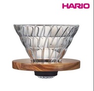 HARIO V60 橄欖木耐熱玻璃咖啡濾杯 Olive Wood Glass Dripper VDG-01-OV