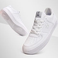 Sneakers Pria Wanita Polos Putih Kulit Asli Gaya Rapi