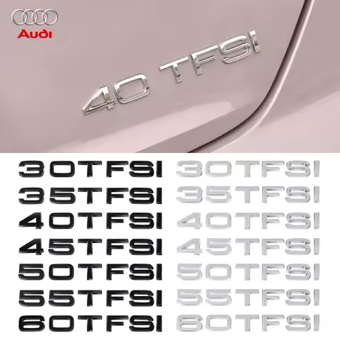 1PCS 3D ABS 30 40 50 55 60 TFSI Car Body Rear Trunk Emblem Sticker Center Cover For Audi A4 B8 A3 8P