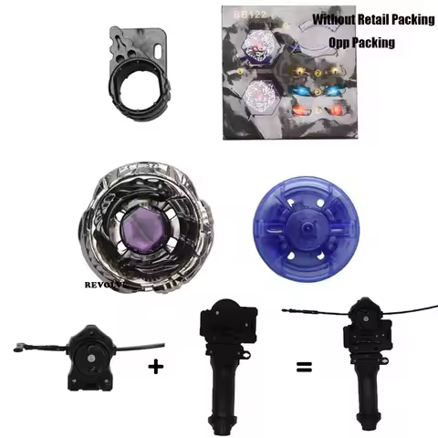 old B-X TOUPIE BURST BEYBLADEs METAL FUSION BB-122 4D DIABLO NEMESIS X:D with grip + black pull line