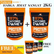 HALAL Hydro Whey Protein Isolate JAKIM & KKM Certified (FREE SHAKER+ TSHIRT+TRIAL PACK)