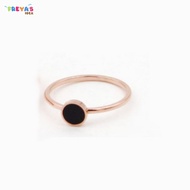 FR-K85 Cincin Titanium Bulat Warna Hitam Jewelry Couple Ring anti karat Cincin Premium Womens Accessories