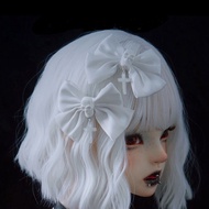 Harajuku Gothic Lolita White Skull Cross Bow Hair Clip Hair Accessories Streetwear