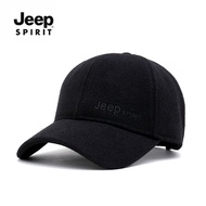 Jeep SPIRIT Jeep Fashion Woolen Hat Men Thickened Winter Warm Baseball Cap Autumn Cap