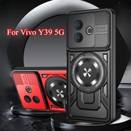 Ring Stand Shockproof Phone Case for Vivo Y39 5G 2025 Armor Hard Casing Magnetic Car holder Cover Ve