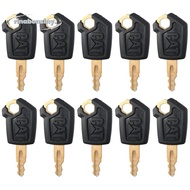 RINABONSINY 10Pcs Key, Black Metal Ignition Keys, Car Assessories Parts Cat Keys for Excavator