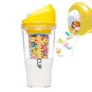 Portable Cereal Cup Breakfast Drink Cup Reusable Leak Proof Cereal and Milk Tumbler Fruit Snack Cup 