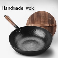 handmade Iron wok non-stick and uncoated wok