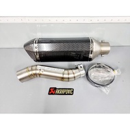 ท่อสลิปออน สลิปออน CBR250R CB300F CBR300R ขนาด 2 นิ้ว งานสแตนเลสแท้ พร้อมปลาย Akapovic เคฟล่า ยาว 14