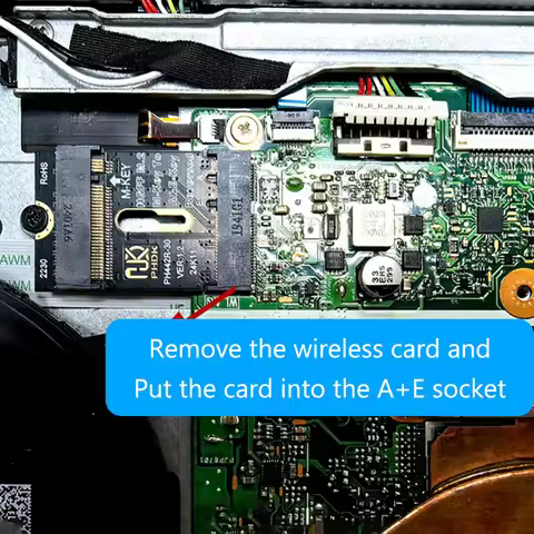 M.2 A+E to NVME SSD Adapter M2 WIFI Interface A/E Key to M Key PCIE 4.0 Riser Card with Bracket for 