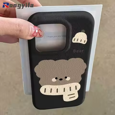 Cute Bear Leather Phone Case For Honor X9A X9B X9C Smart X9 Power GT Pro Magic 7 Pro 6 5 4 Lite Nova