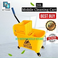 ❉KT WARE 20L mop cart  wringer mop pail with wheel mop bucket wheel baldi mop beroda mobile cart jen