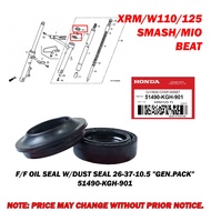 XRM/W110/125/SMASH/MIO/BEAT F/F OIL SEAL W/DUST SEAL 26-37-10.5 "GEN.PACK" 51490-KGH-901 (T030A40HF)
