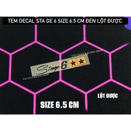 [ 1 STAMP ] STA GE 6 DECAL STICKER 6.5CM LONG WITH BLACK SIDE (REDACTED) CAR DECORATION STICKER