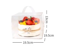 3 inch/5 Inch/6 inch/7 inch/8 inch Transparent Cake Box Packaging PET Square With White Tray With Ha