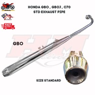 HONDA C70 , GBO , GBOJ - STD CHROME EXHAUST // EXZOS STANDARD EZOS OEM EKZOS