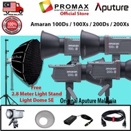 APUTURE AMARAN 100DS / 100XS / 200DS / 200XS LED Video light + Aputure Light Dome SE Softbox + 2.8 m